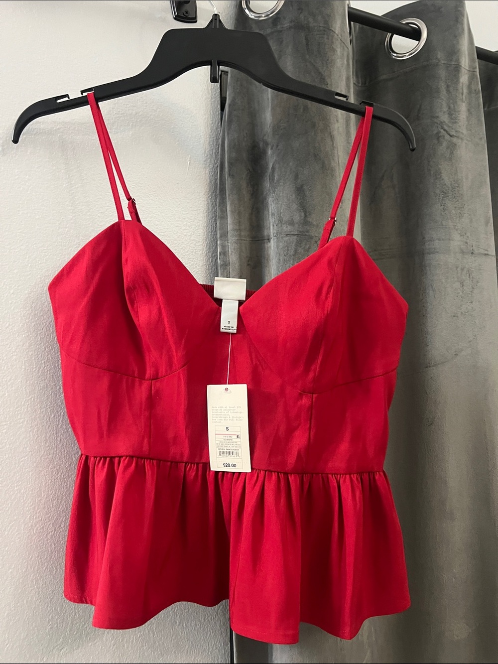 a new day Red Spaghetti-Strap Peplum Top